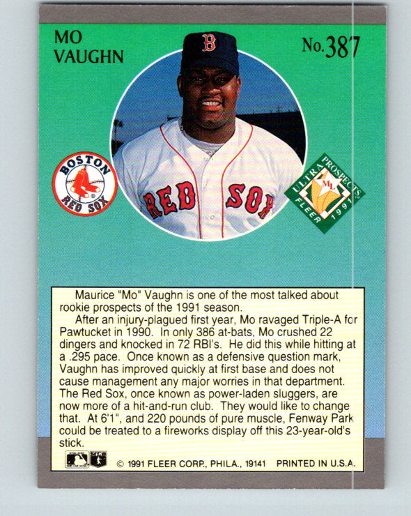 1991 Ultra #387 Mo Vaughn MLP Mint Boston Red Sox
