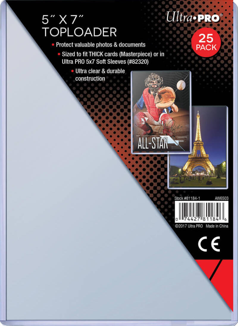 Ultra Pro 5"x7" Toploaders 25ct Pack - Ultra Clear - Large Cards and Photos