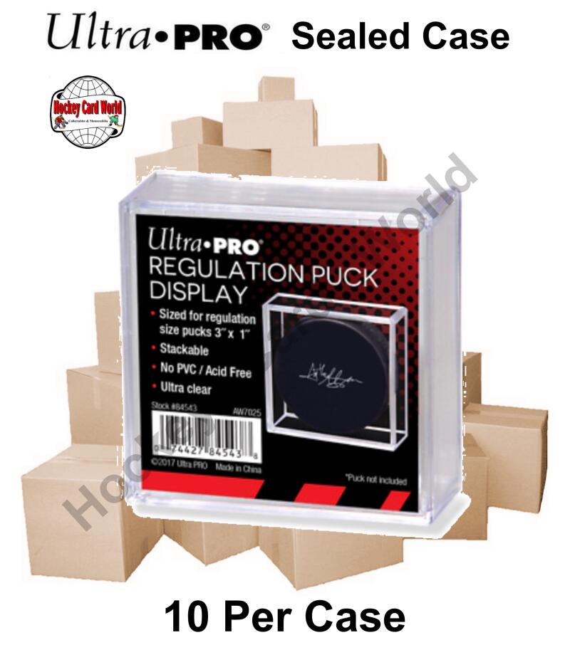 Ultra Pro Regulation Puck Display Sealed Case - Holds Hockey Puck - 10 Holders Per Case