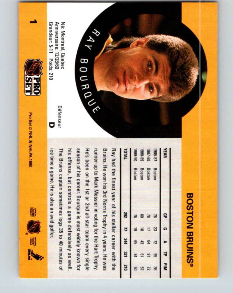 1990-91 Pro Set #1 Ray Bourque ERR Mint Boston Bruins