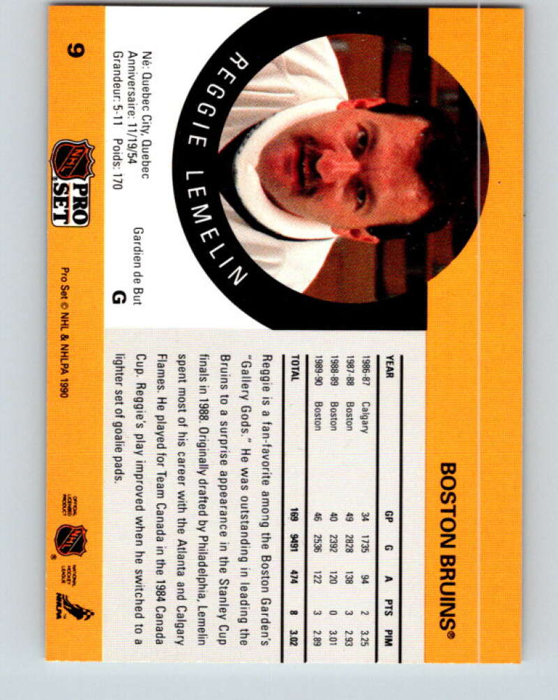 1990-91 Pro Set #9 Rejean Lemelin Mint Boston Bruins