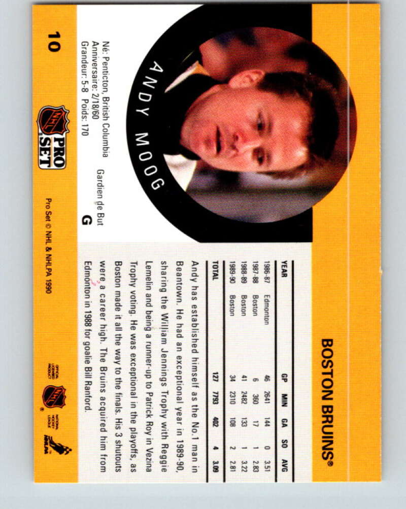 1990-91 Pro Set #10 Andy Moog Mint Boston Bruins