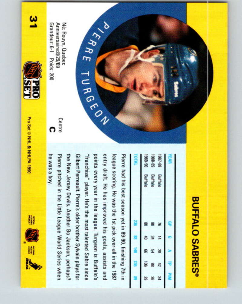 1990-91 Pro Set #31 Pierre Turgeon Mint Buffalo Sabres
