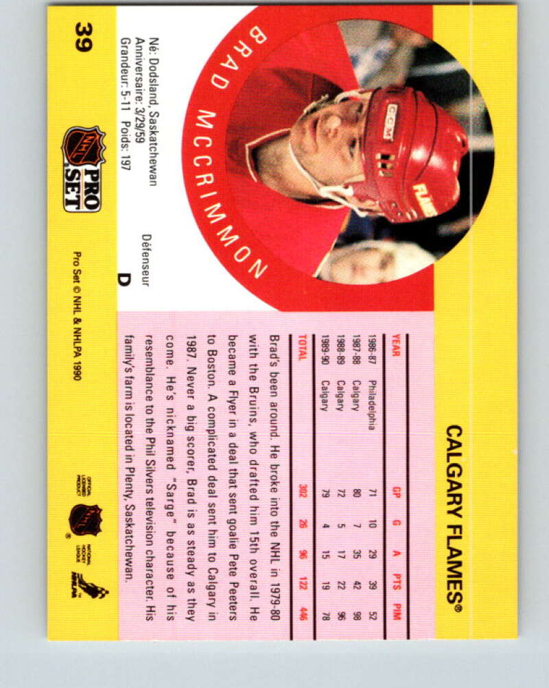 1990-91 Pro Set #39 Brad McCrimmon Mint Calgary Flames