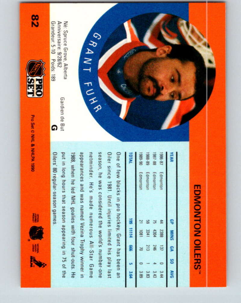 1990-91 Pro Set #82 Grant Fuhr Mint Edmonton Oilers