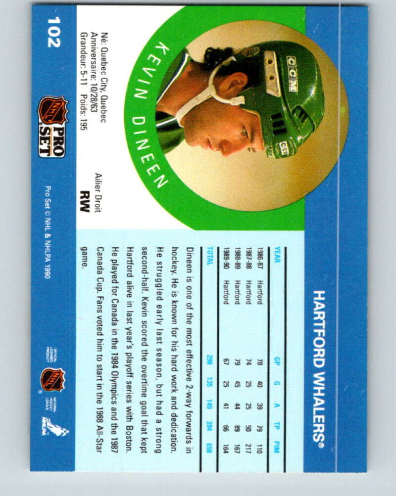 1990-91 Pro Set #102 Kevin Dineen Mint Hartford Whalers