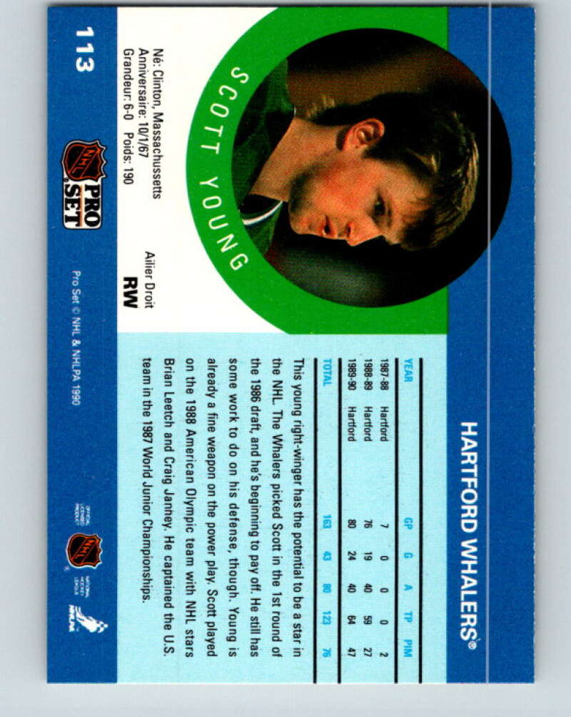 1990-91 Pro Set #113 Scott Young Mint Hartford Whalers