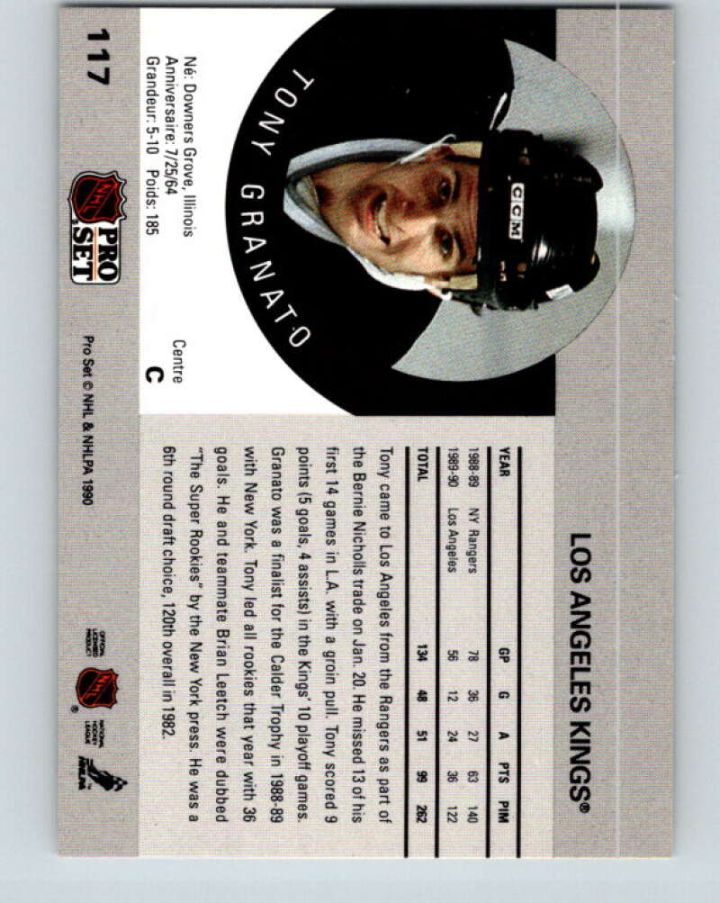 1990-91 Pro Set #117 Tony Granato Mint Los Angeles Kings