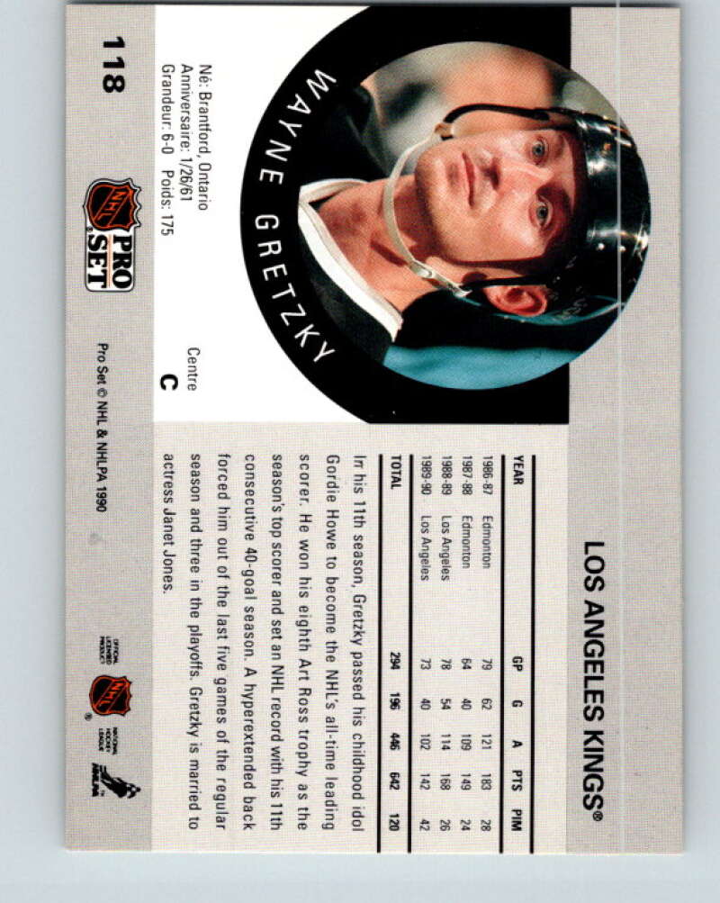 1990-91 Pro Set #118 Wayne Gretzky Mint Los Angeles Kings