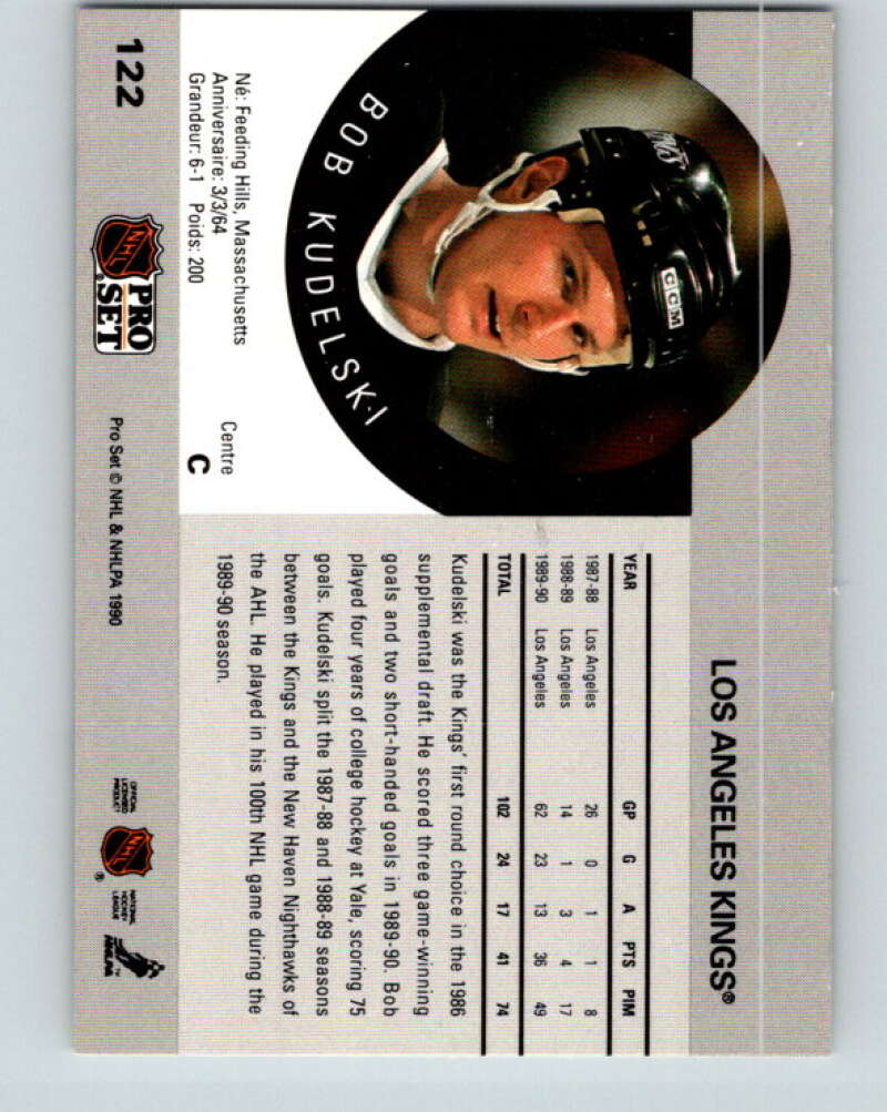 1990-91 Pro Set #122 Bob Kudelski Mint RC Rookie Los Angeles Kings