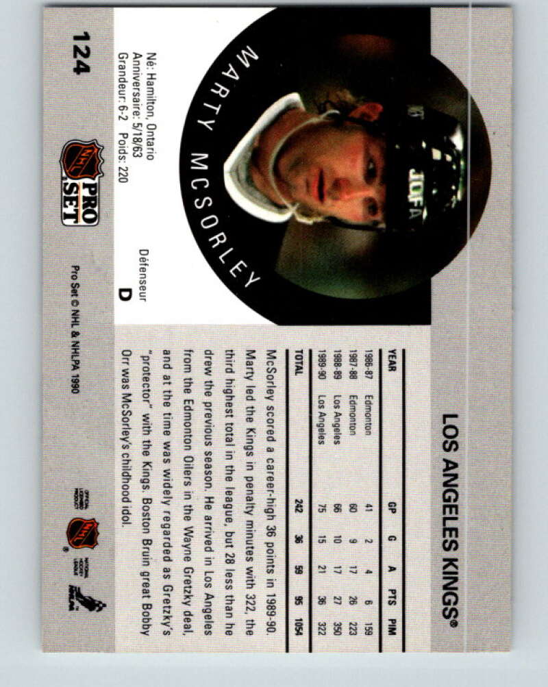 1990-91 Pro Set #124 Marty McSorley Mint Los Angeles Kings