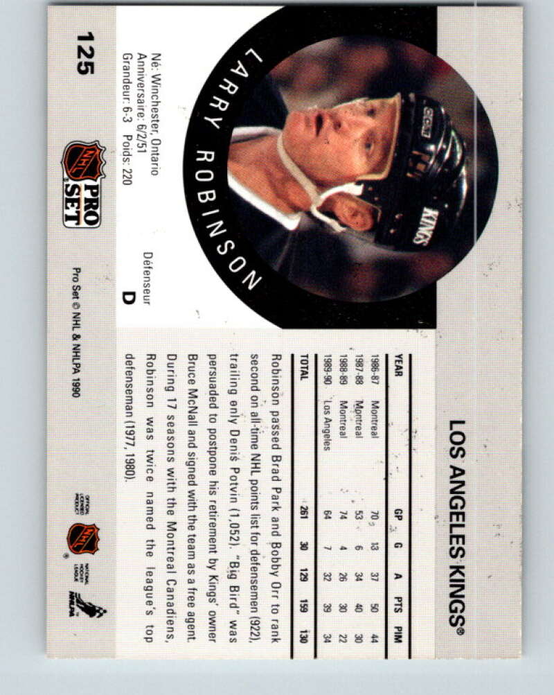 1990-91 Pro Set #125 Larry Robinson Mint Los Angeles Kings