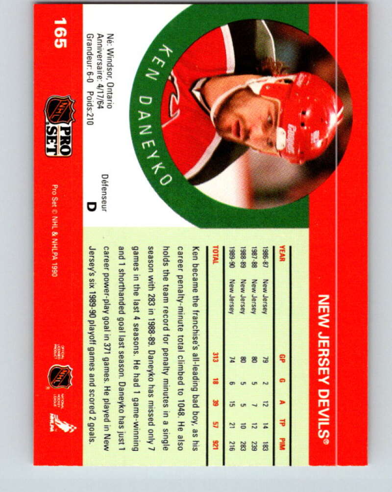 1990-91 Pro Set #165 Ken Daneyko Mint New Jersey Devils