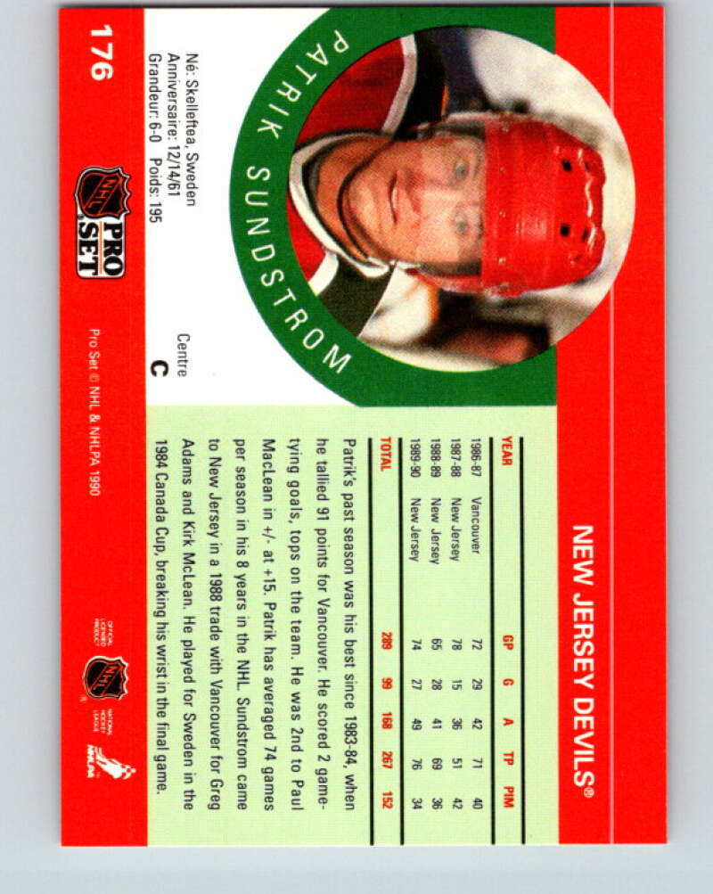 1990-91 Pro Set #176 Patrik Sundstrom Mint New Jersey Devils