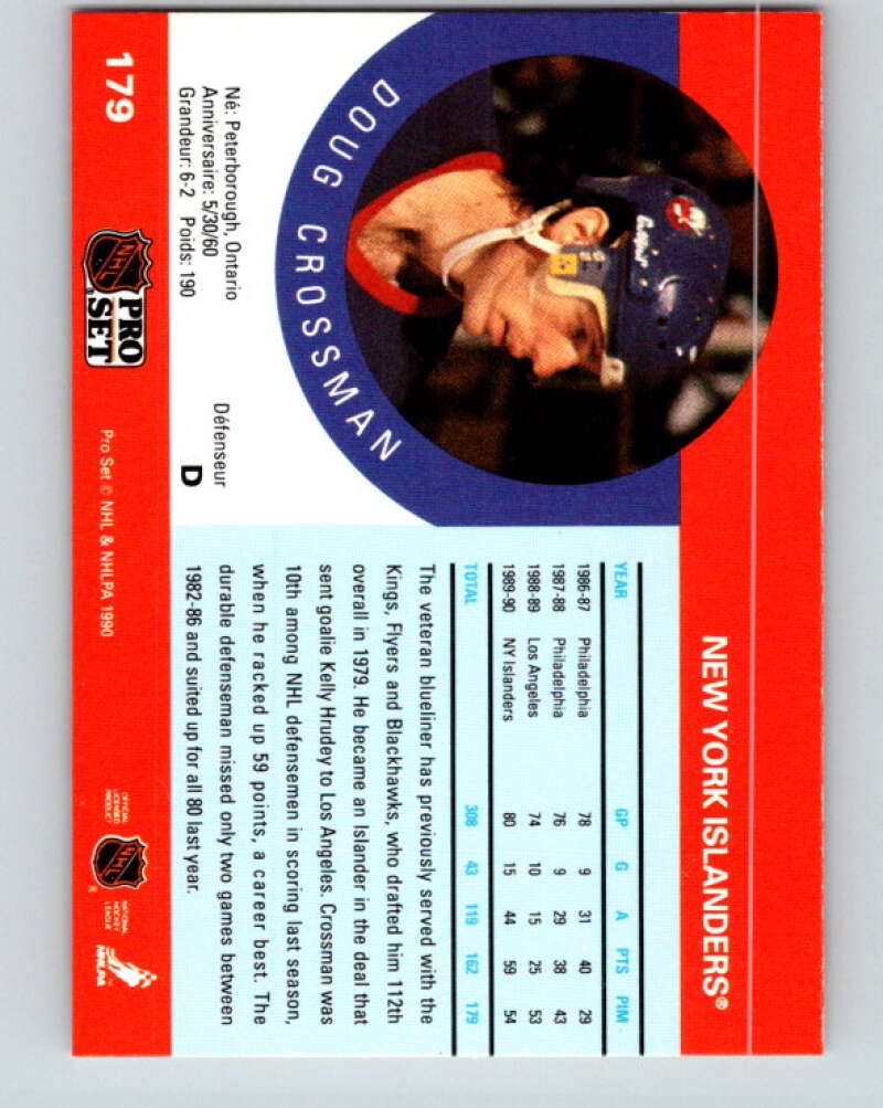 1990-91 Pro Set #179 Doug Crossman Mint New York Islanders