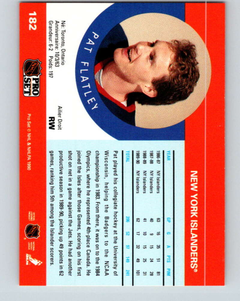 1990-91 Pro Set #182 Pat Flatley Mint New York Islanders