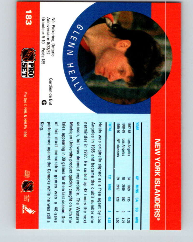 1990-91 Pro Set #183 Glenn Healy Mint RC Rookie New York Islanders
