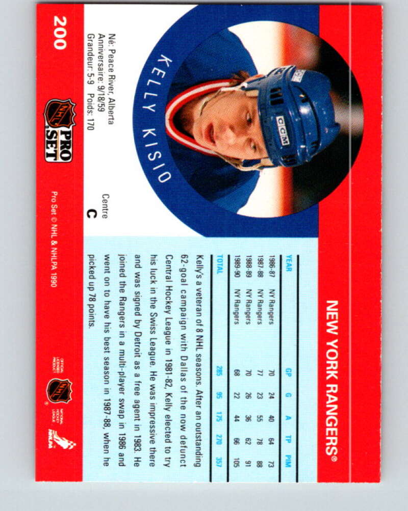 1990-91 Pro Set #200 Kelly Kisio Mint New York Rangers