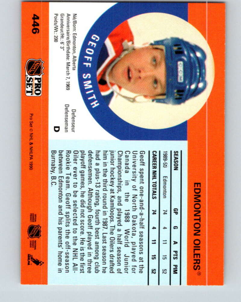 1990-91 Pro Set #446 Geoff Smith Mint Edmonton Oilers