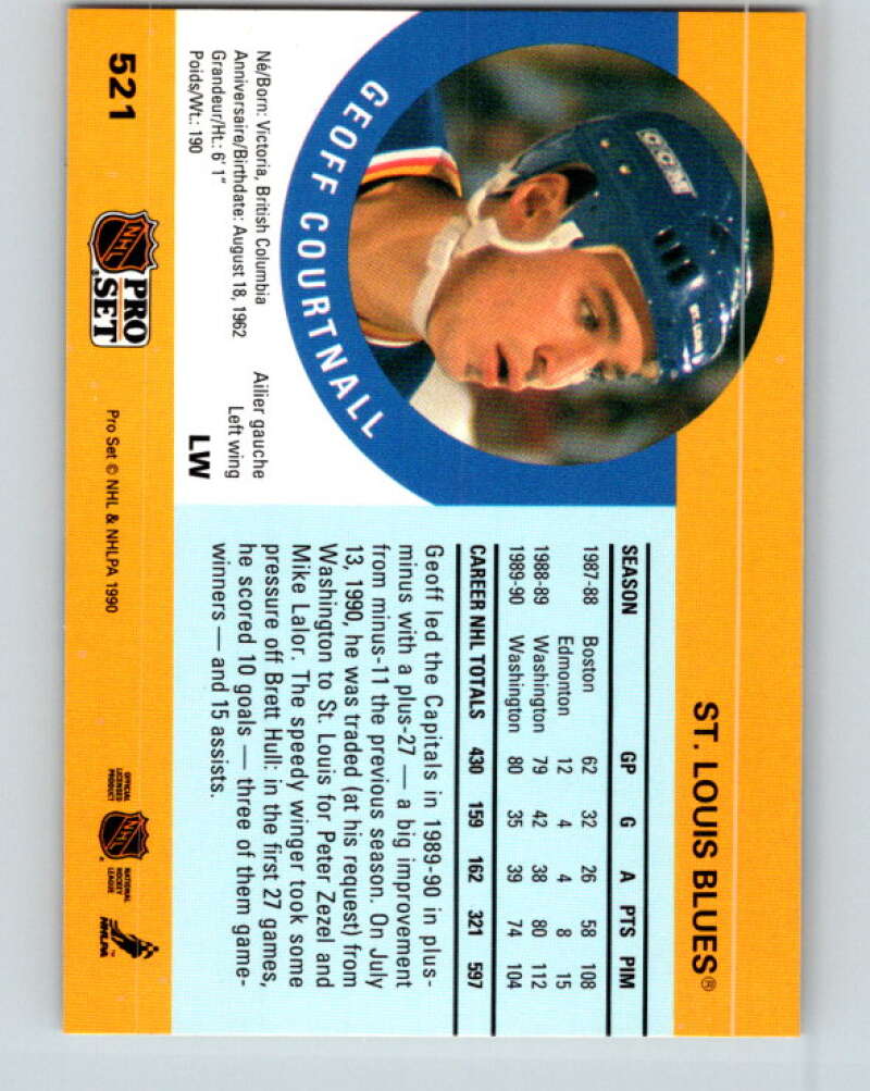 1990-91 Pro Set #521 Geoff Courtnall Mint St. Louis Blues