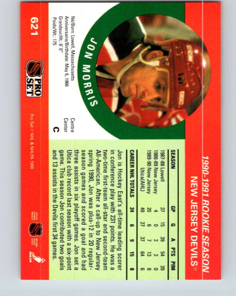 1990-91 Pro Set #621 Jon Morris Mint New Jersey Devils