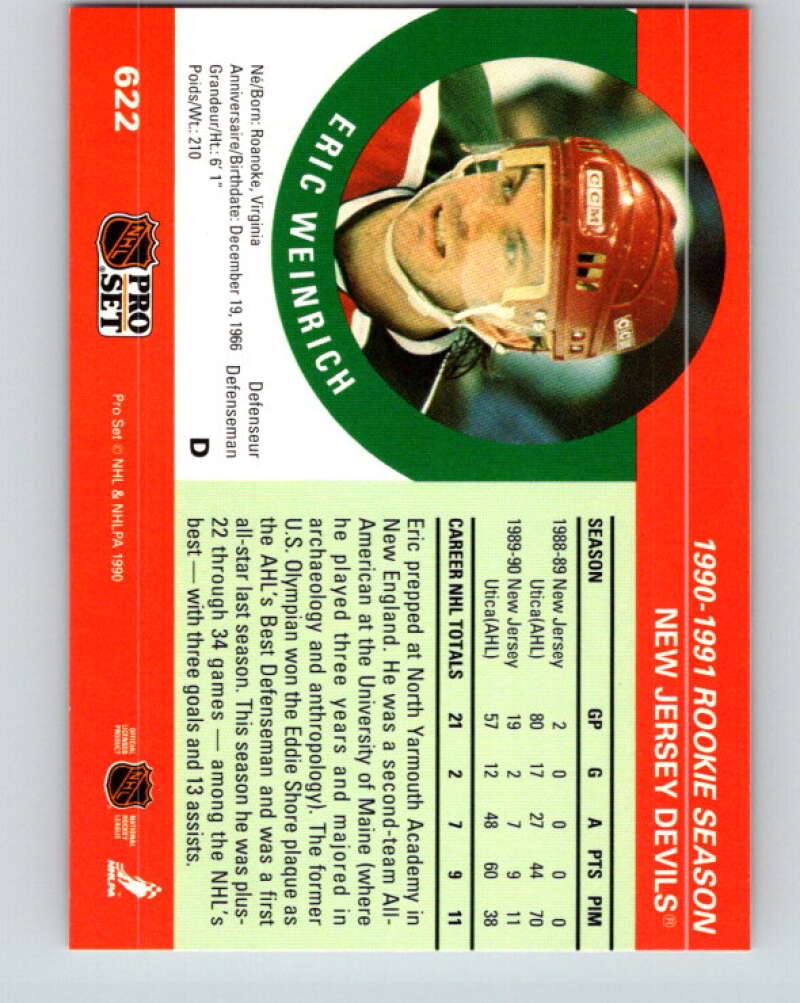 1990-91 Pro Set #622 Eric Weinrich Mint New Jersey Devils