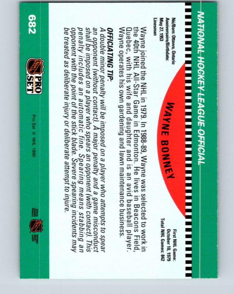 1990-91 Pro Set #682 Wayne Bonney Mint