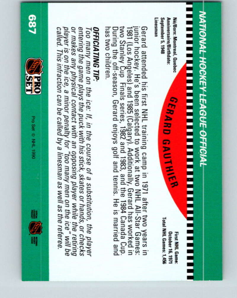 1990-91 Pro Set #687 Gerard Gauthier Mint