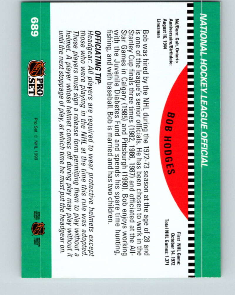 1990-91 Pro Set #689 Bob Hodges Mint