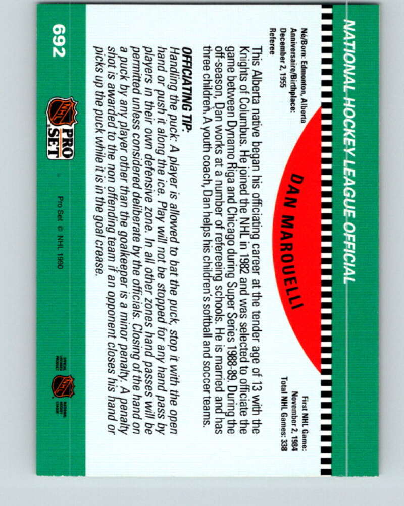 1990-91 Pro Set #692 Dan Marouelli Mint