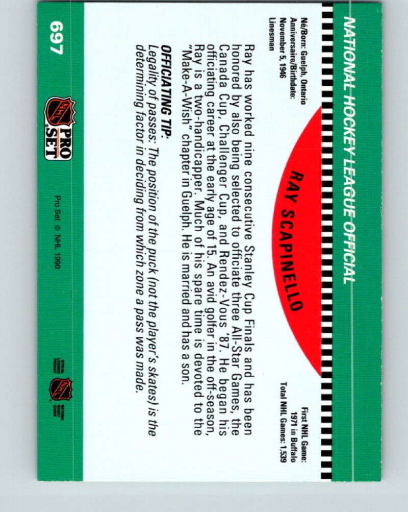 1990-91 Pro Set #697 Ray Scapinello Mint