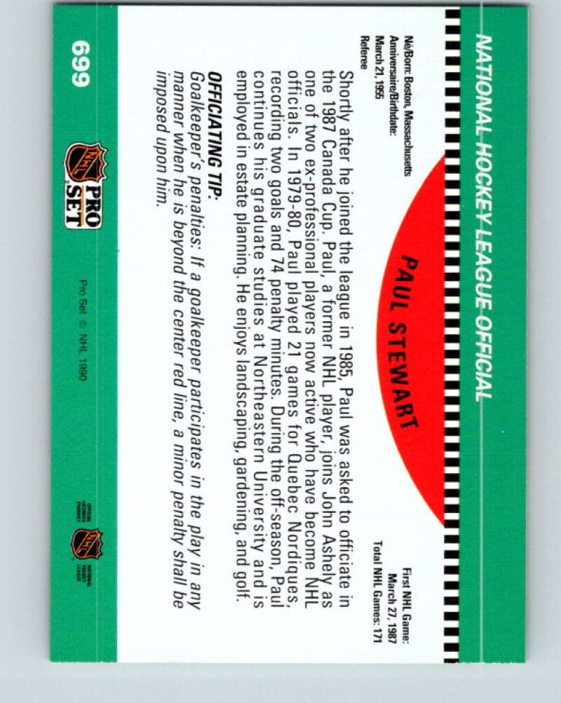 1990-91 Pro Set #699 Paul Stewart Mint