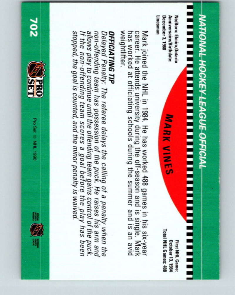 1990-91 Pro Set #702 Mark Vines Mint