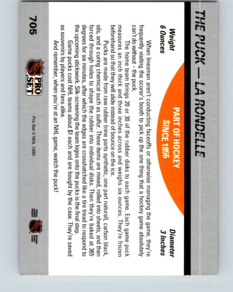 1990-91 Pro Set #705 The Puck-La Rondelle Mint