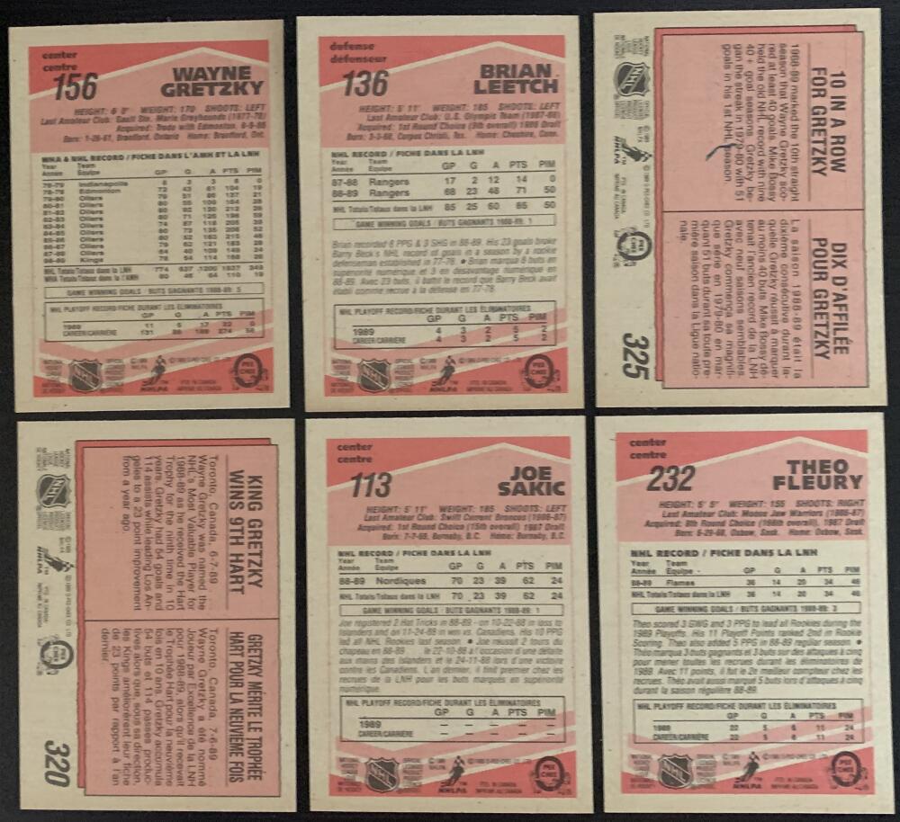 1989-90 O-Pee-Chee NHL Hockey Complete Set 1-330 - Mint Condition *0154