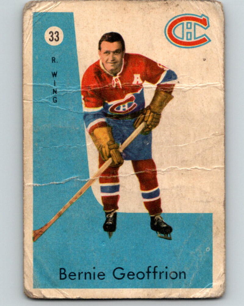 1959-60 Parkhurst #33 Bernie Geoffrion Montreal Canadiens V8