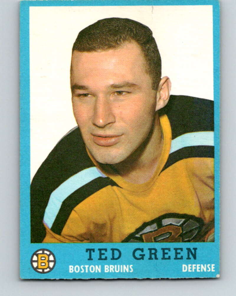 1962-63 Topps #7 Ted Green Boston Bruins V43