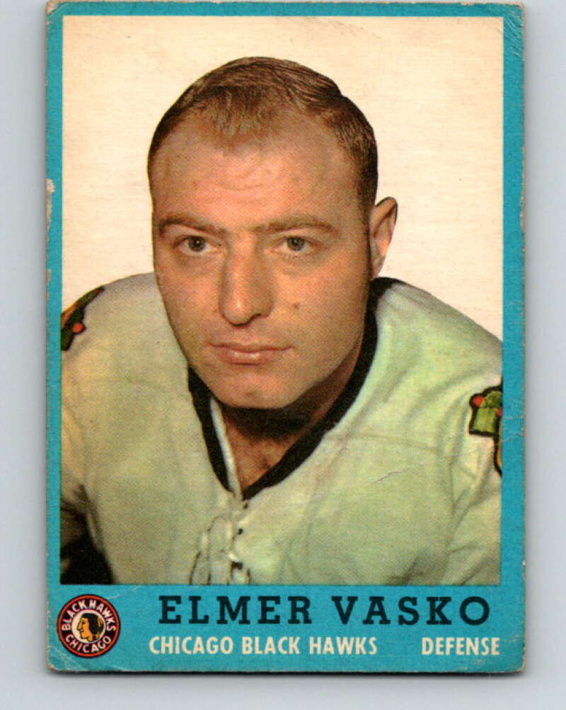 1962-63 Topps #27 Elmer Vasko Chicago Blackhawks V65