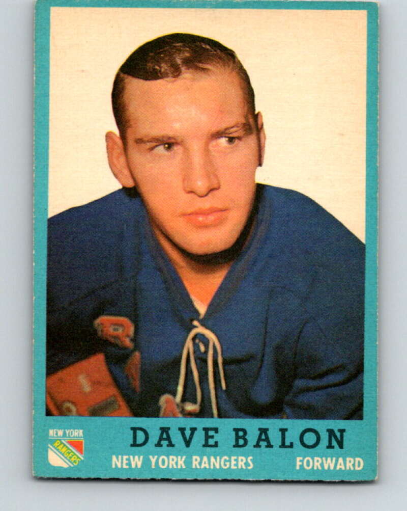 1962-63 Topps #56 Dave Balon RC Rookie New York Rangers V100