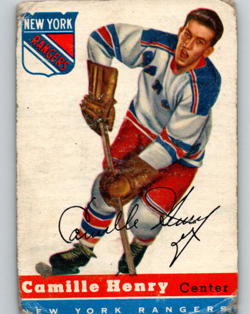 1954-55 Topps #32 Camille Henry RC Rookie New York Rangers V121