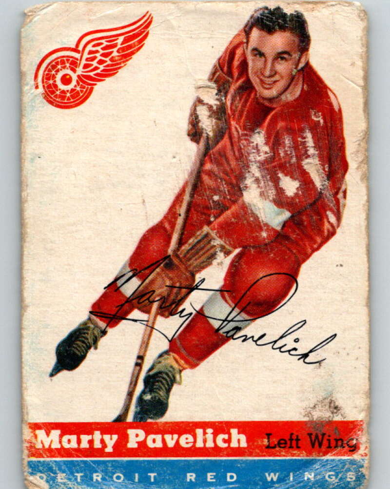 1954-55 Topps #34 Marty Pavelich Detroit Red Wings V122
