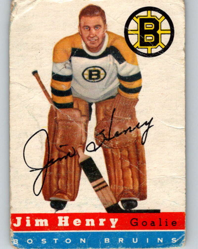 1954-55 Topps #37 Jim Henry Boston Bruins V124