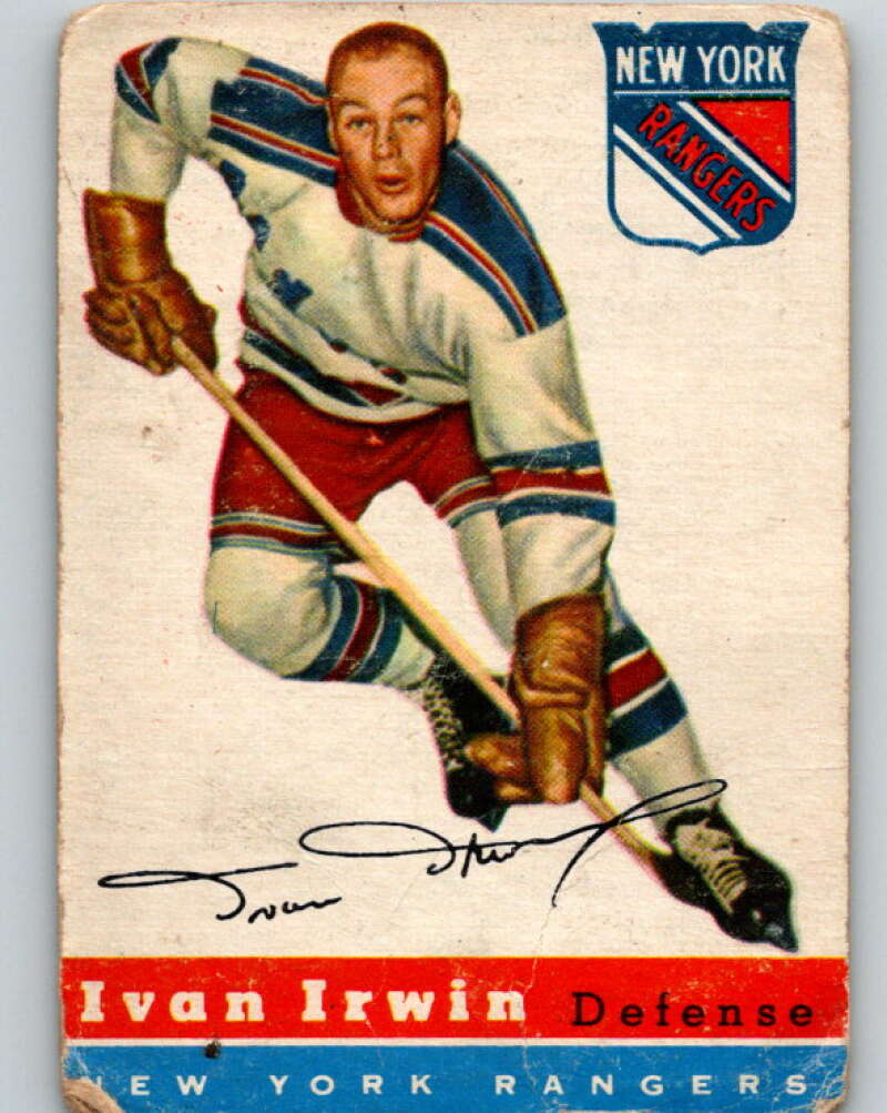 1954-55 Topps #44 Ivan Irwin RC Rookie New York Rangers V128