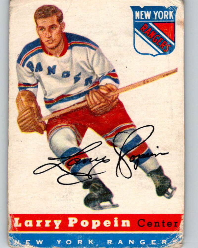 1954-55 Topps #55 Larry Popein RC Rookie New York Rangers V131