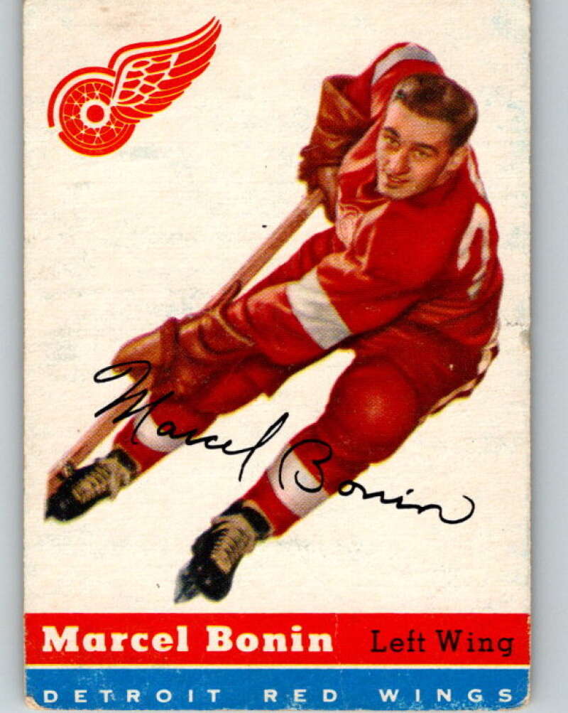 1954-55 Topps #59 Marcel Bonin RC Rookie Detroit Red Wings V133