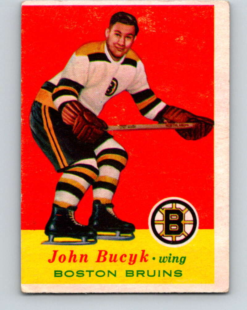 1957-58 Topps #10 Johnny Bucyk See Scan RC Rookie Boston Bruins V171