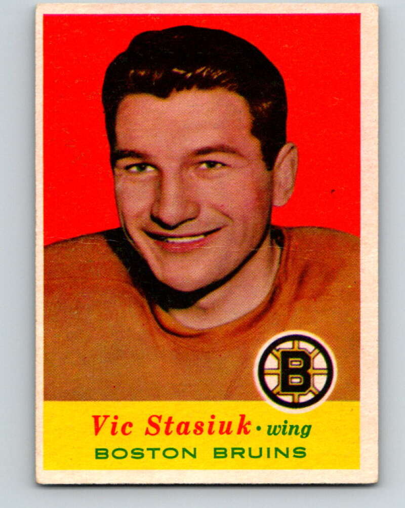 1957-58 Topps #11 Vic Stasiuk See Scan Boston Bruins V172