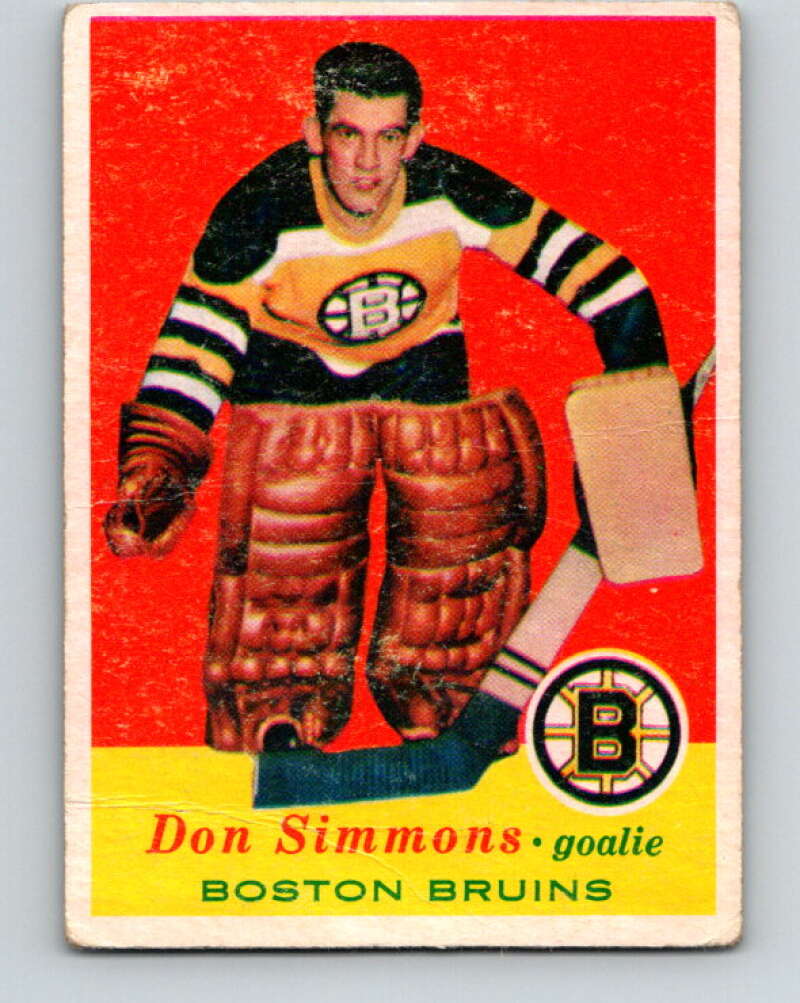 1957-58 Topps #14 Don Simmons See Scan RC Rookie Boston Bruins V174