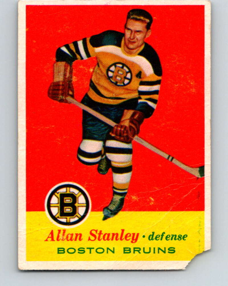 1957-58 Topps #15 Allan Stanley See Scan Boston Bruins V175