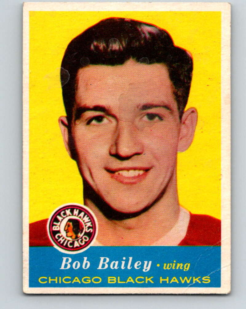 1957-58 Topps #19 Bob Bailey See Scan Chicago Blackhawks V178